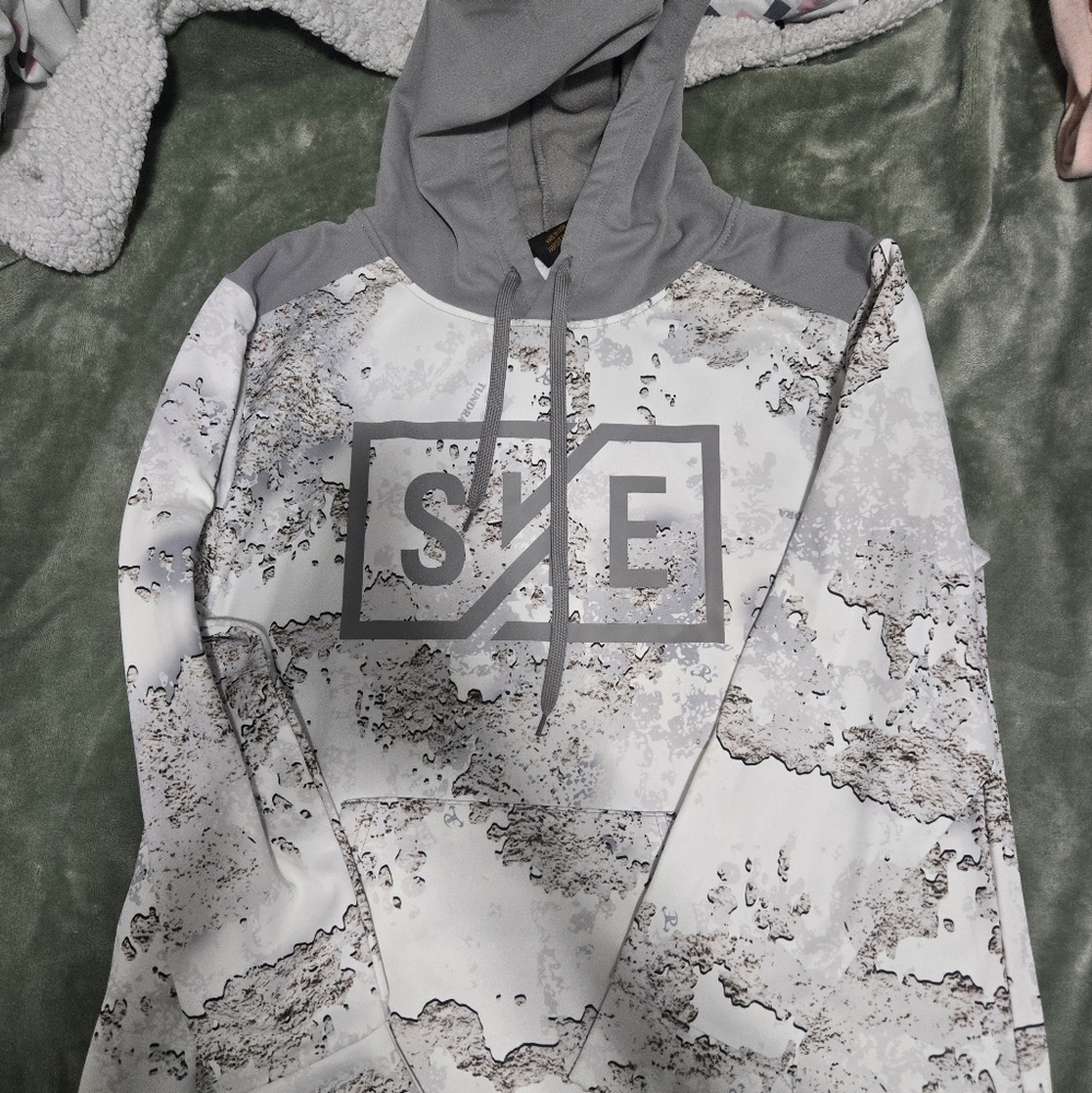 Winter white camo hoodie